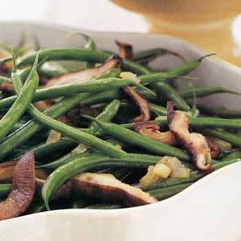 Green beans with shiitake mushrooms