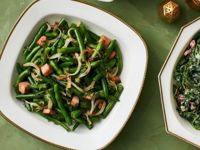 Green beans with smoked ham