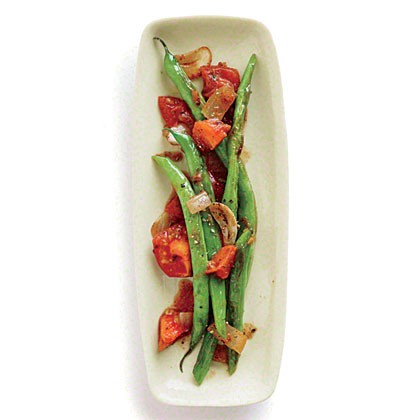 Green beans with stewed tomatoes & spices