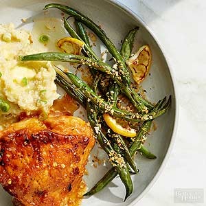Green beans with toasted panko