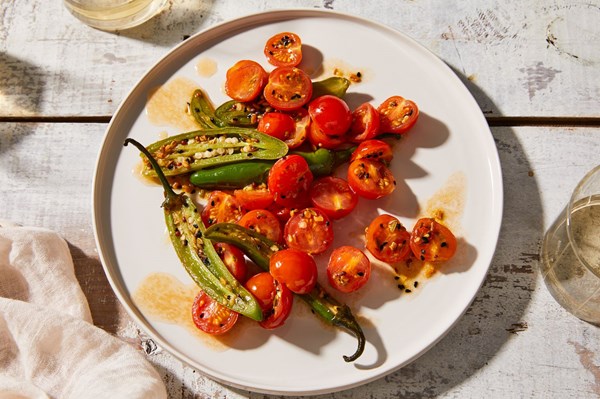 Green chile & cherry tomato pickle