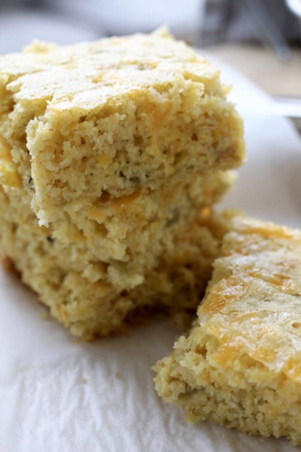 Green chile and cheese cornbread