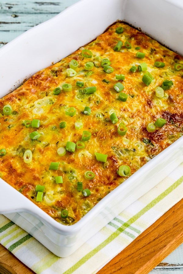 Green chile and cheese keto breakfast casserole