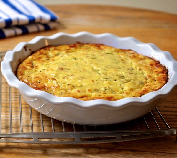 Green chile and zucchini quiche