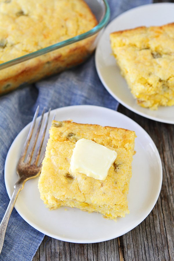 Green chile cheddar cheese cornbread