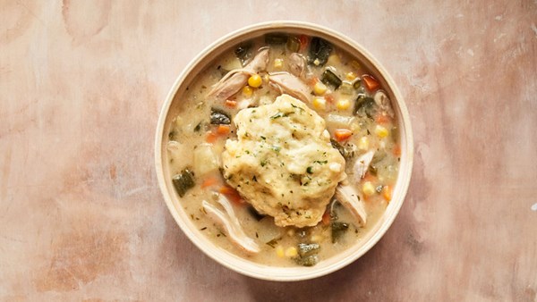 Green-chile chicken and dumplings