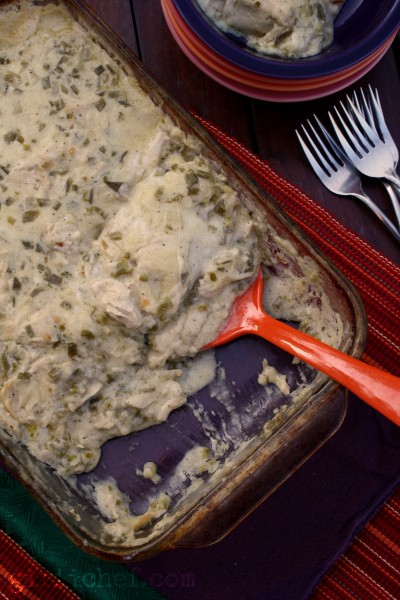 Green chile chicken tortilla casserole