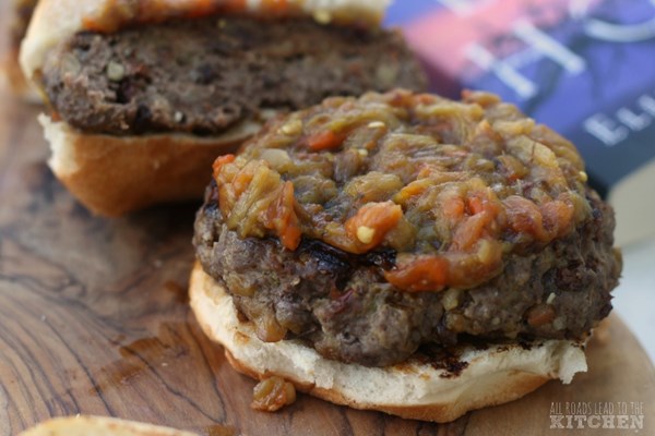 Green chile piñon burgers