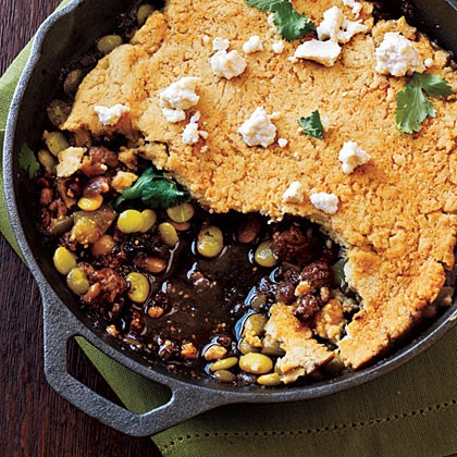 Green chile tamale pie