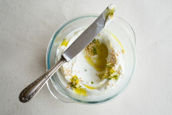 Green chile whipped goat cheese