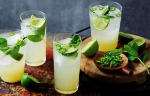 Green chilli and coriander seed mojito