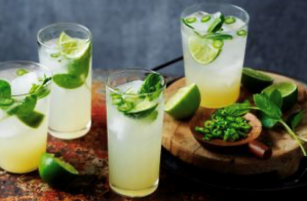 Green chilli and coriander seed mojito