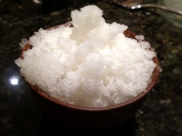 Green coconut and grapefruit shaved ice
