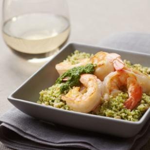 Green couscous & shrimp