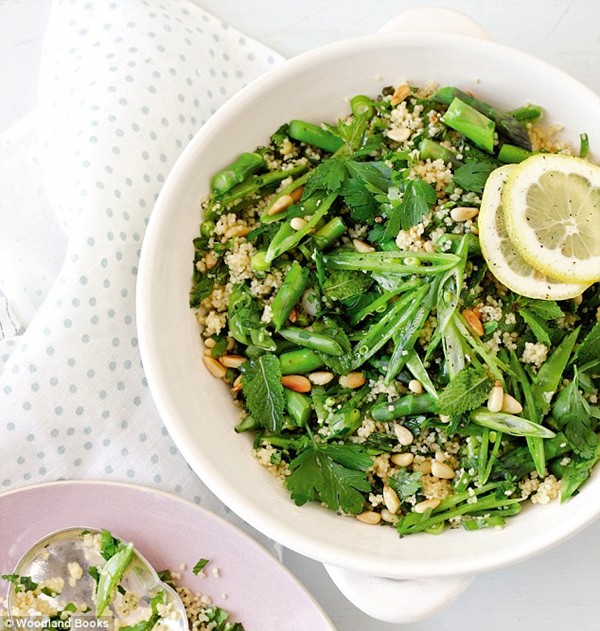 Green couscous salad