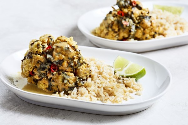 Green curry cauliflower roast