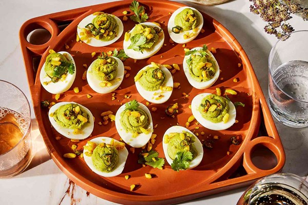 Green curry deviled eggs