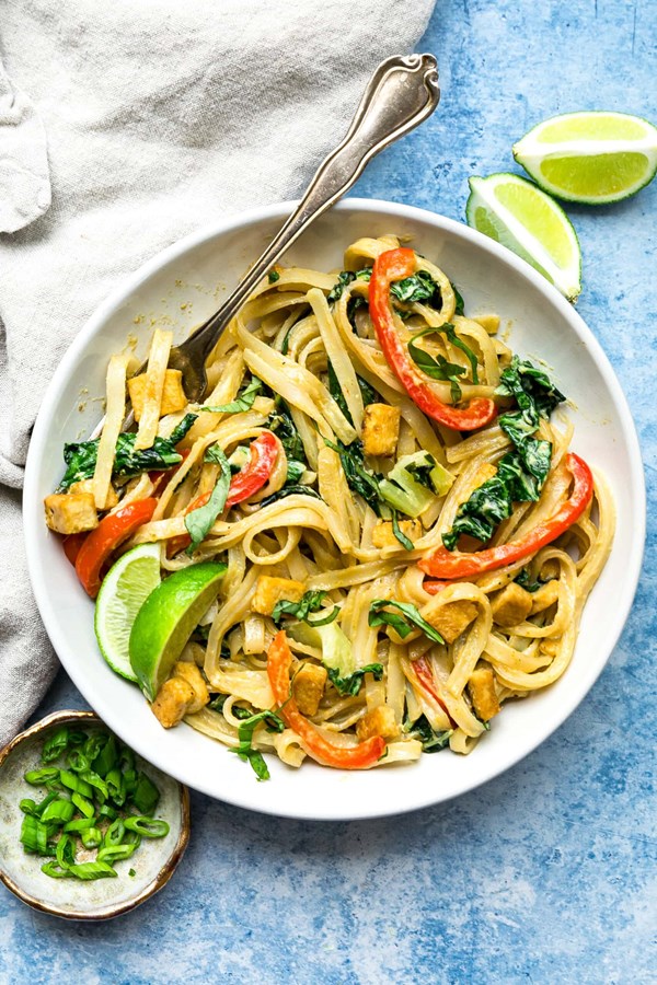 Green curry noodles