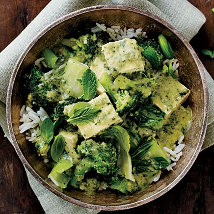Green curry with bok choy
