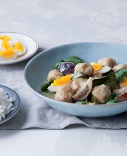Green curry with fish & eggplant