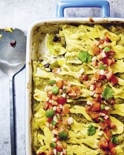 Green enchilada lasagna