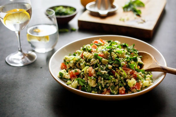 Green garlic tabbouleh