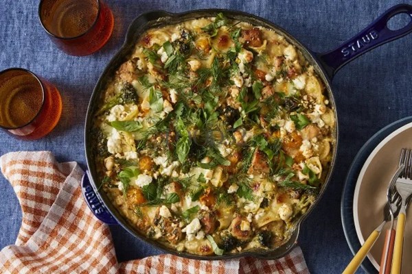 Green goddess baked pasta with chicken 