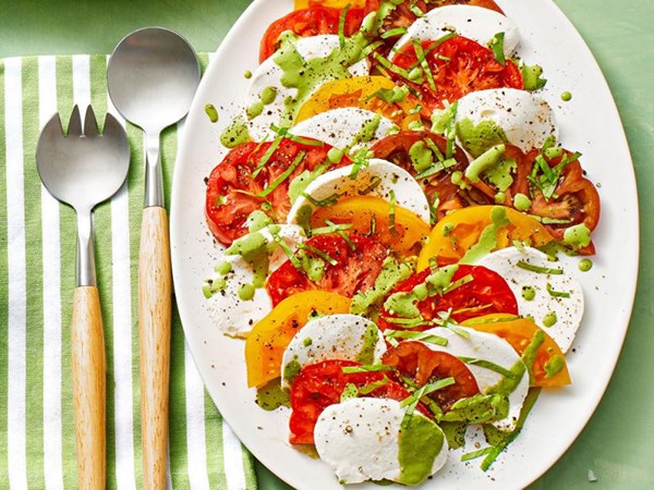 Green goddess Caprese salad
