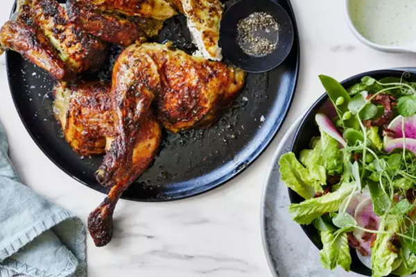 Green-goddess chicken and salad
