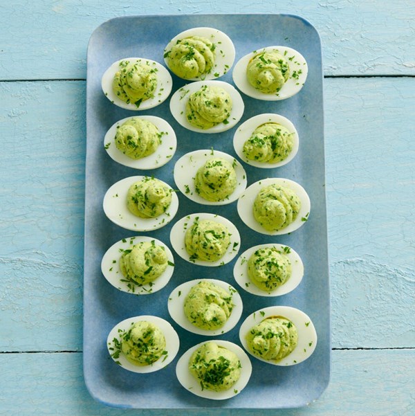 Green goddess deviled eggs