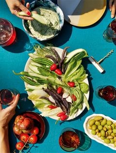 Green goddess dip with celery leaves instead