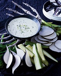 Green goddess dip with crudités