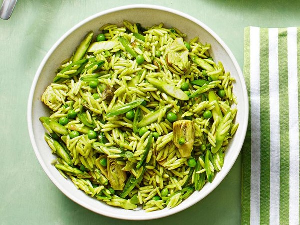 Green goddess orzo salad