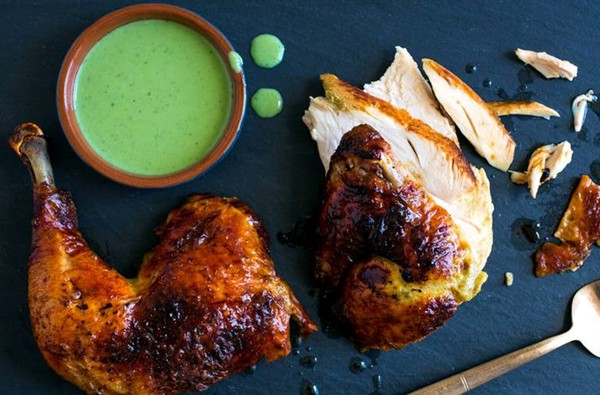 Green goddess roasted chicken