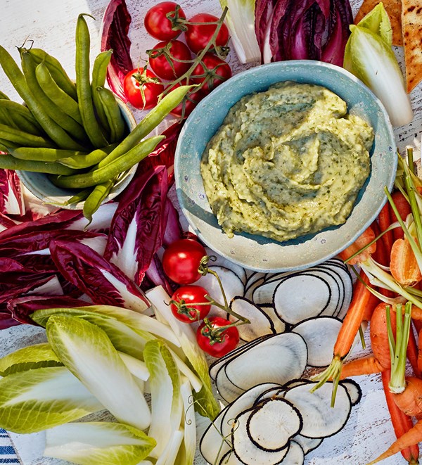 Green goddess white bean dip