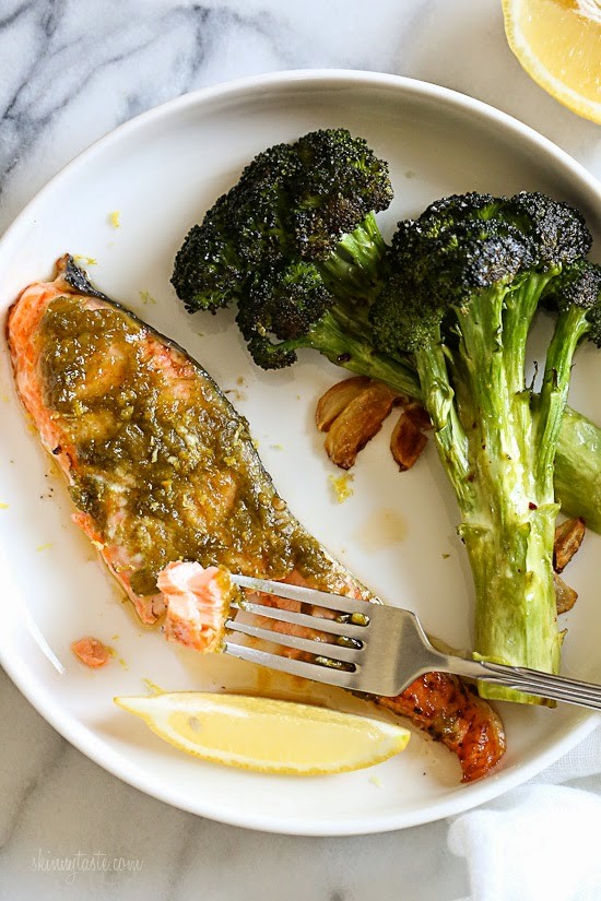 Green harissa salmon