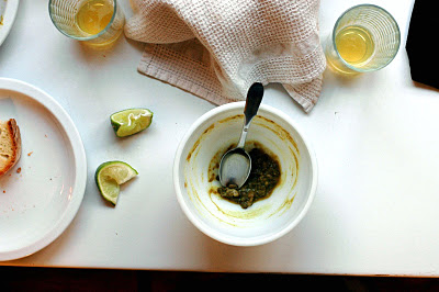 Green lentil soup with coconut milk and warm spices