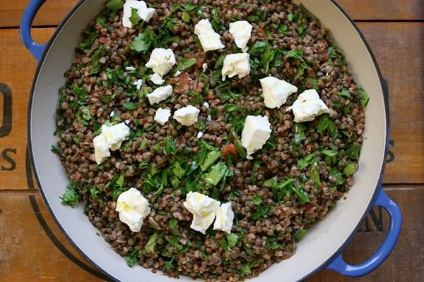Green lentils with kasha