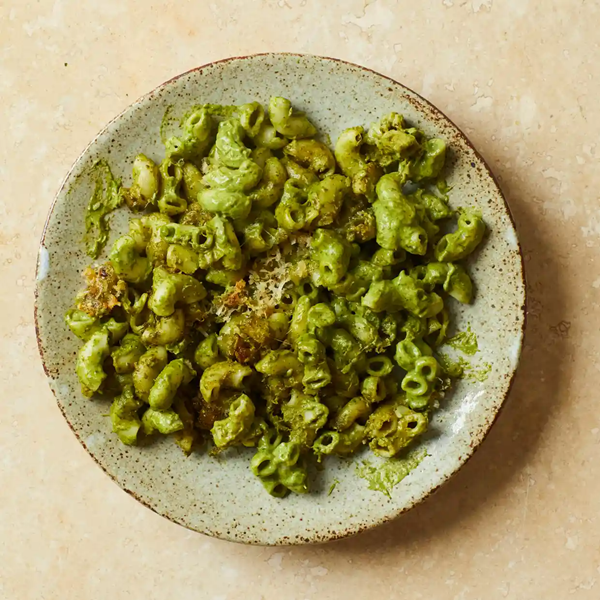 Green mac'n'cheese