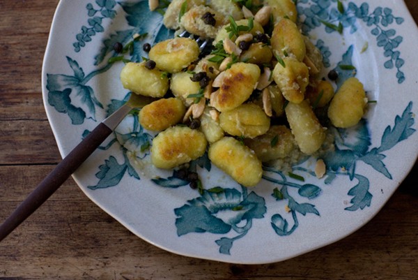 Green olive gnocchi