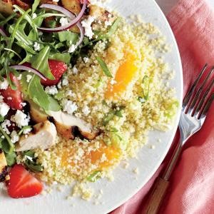 Green onion and orange couscous