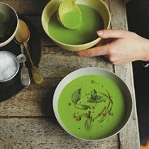 Green pea and coconut soup