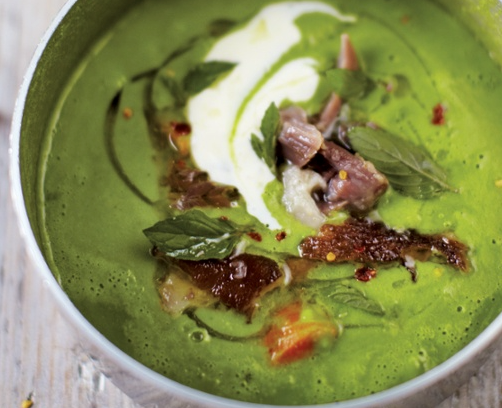Green pea and ham soup