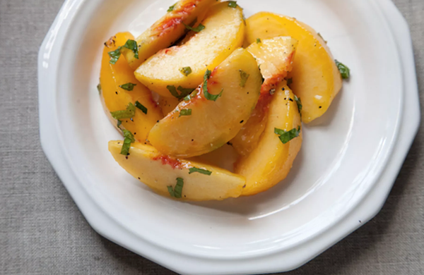 Green peach salad