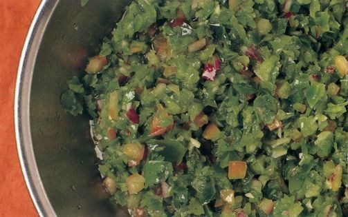 Green pepper-coriander salsa