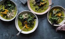 Green peppercorn and lemongrass coconut broth