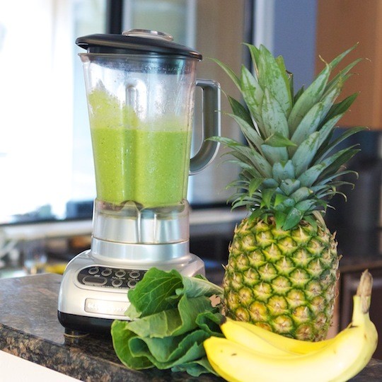 Green piña colada smoothie