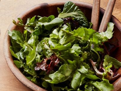 Green salad with creamy mustard vinaigrette