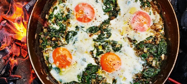 Green shakshuka with swiss chard & spinach