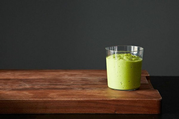 Green smoothie with avocado